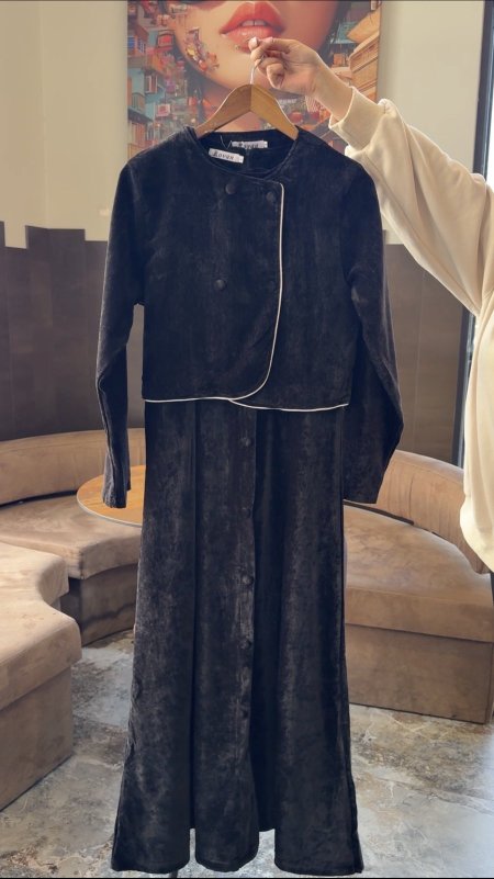 فستان مخمل قطعتين